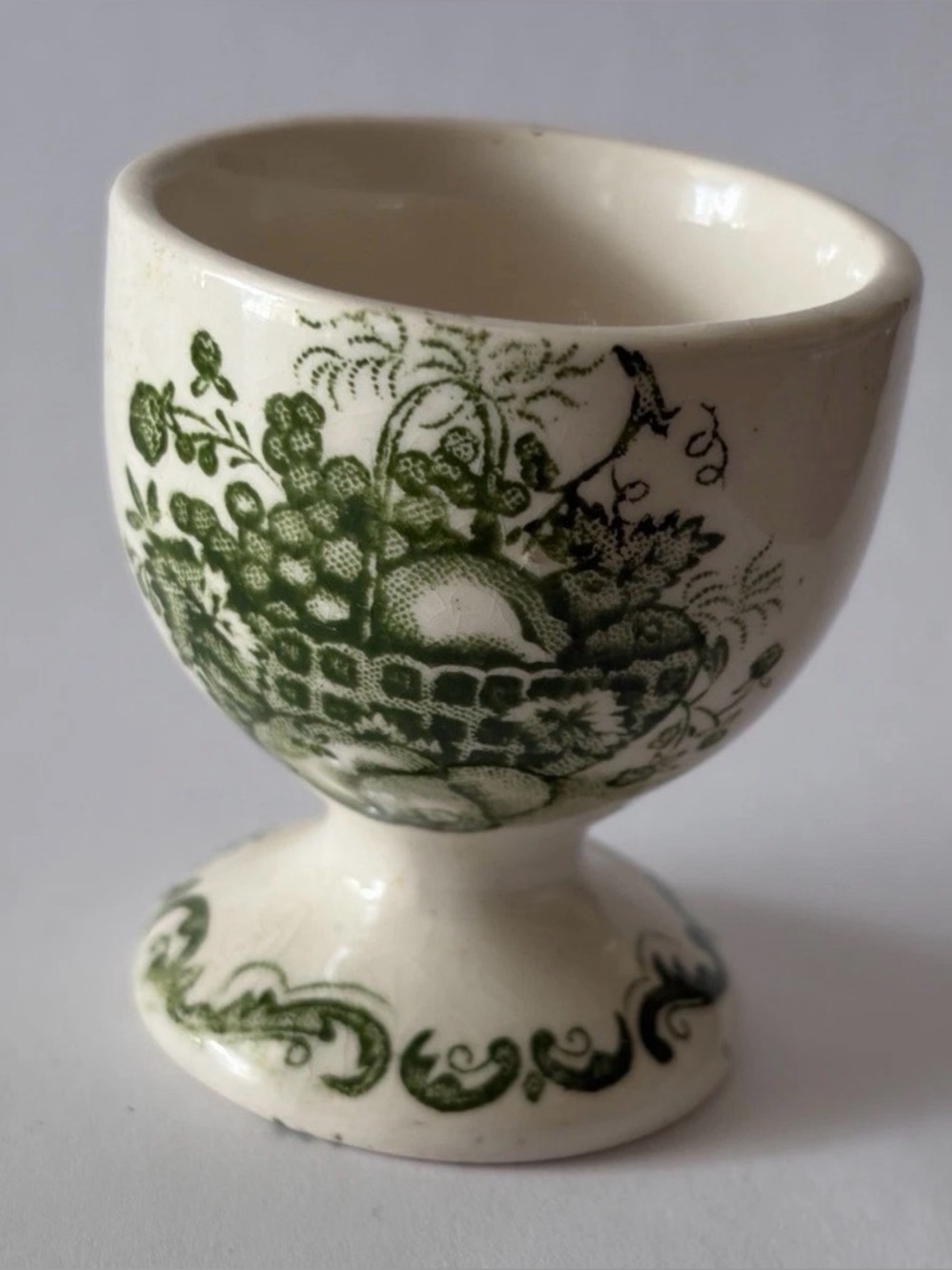 Mason's England Egg Cup Porcelain Basket Fruit 2 1/8”
